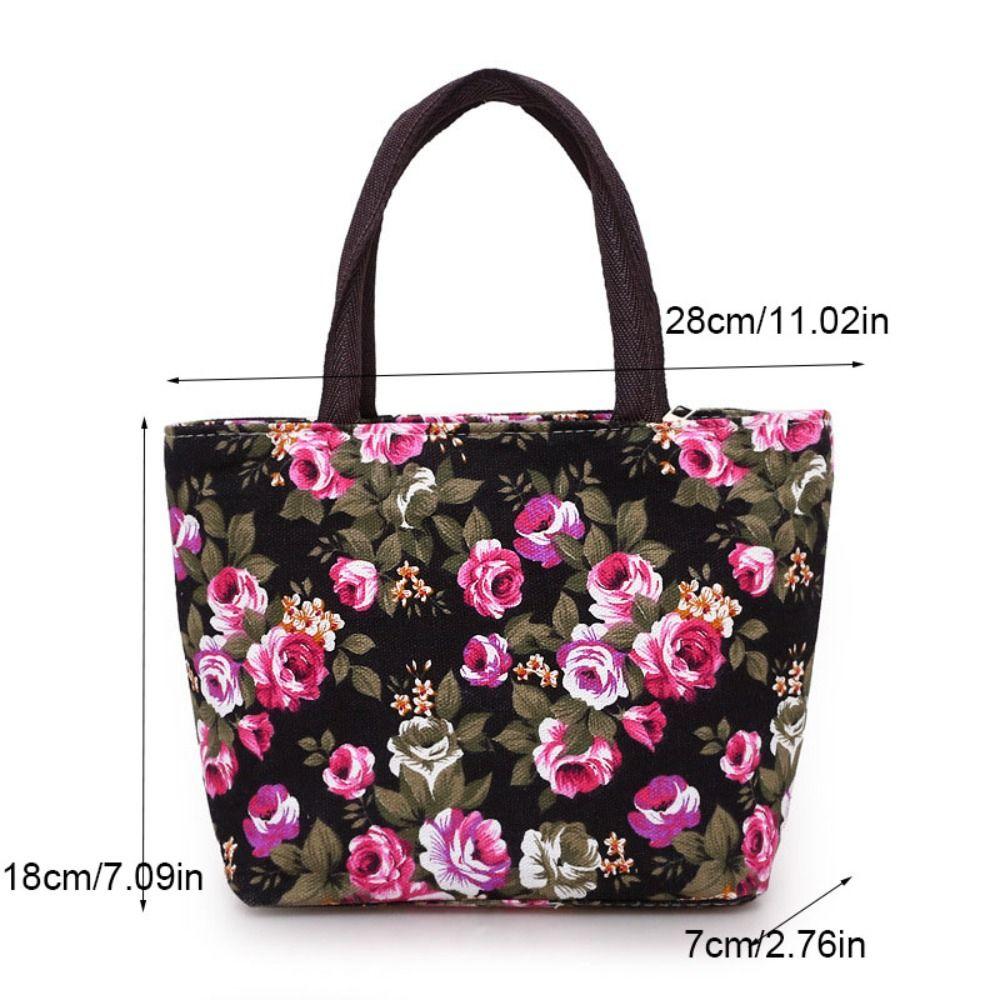 Сумка-тоут с цветочным принтом, большой вместимости, сумка для мамы с розами, модная холщовая сумка для ланча, для путешествий