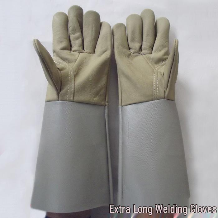 DX7L Прочные сварочные перчатки из натуральной кожи, устойчивые к высоким температурам и проколам