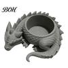 Суккуленты Горшок 3D Печатный Лежащий Дракон Цветочный Горшок для Маленьких Зеленых Растений, Декоративный Горшок-Жлоб для Посадки, Фигурка в Темном Стиле для Дома и Офиса