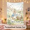 Custom Personalized Tapestry,Peter Rabbit Print Custom Name Text Wall Art Hanging for Bedroom