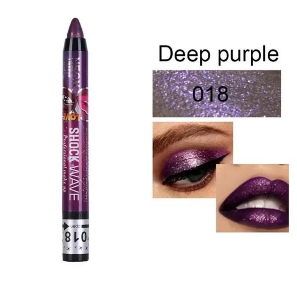 Eyeshadow 2in 1 Waterproof Eyeshadow Pen Smudge-Free Stick Lip Makeup Glitter Shimmer Long-Lasting Lipstick, 17 018, 1 Piece