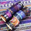 19 шт. Набор Washi-лент «Вселенная» Золотая Серебряная Фольга Галактика Космос Звезда Бумажные Клейкие Маскировочные Ленты Декоративные Наклейки A7195