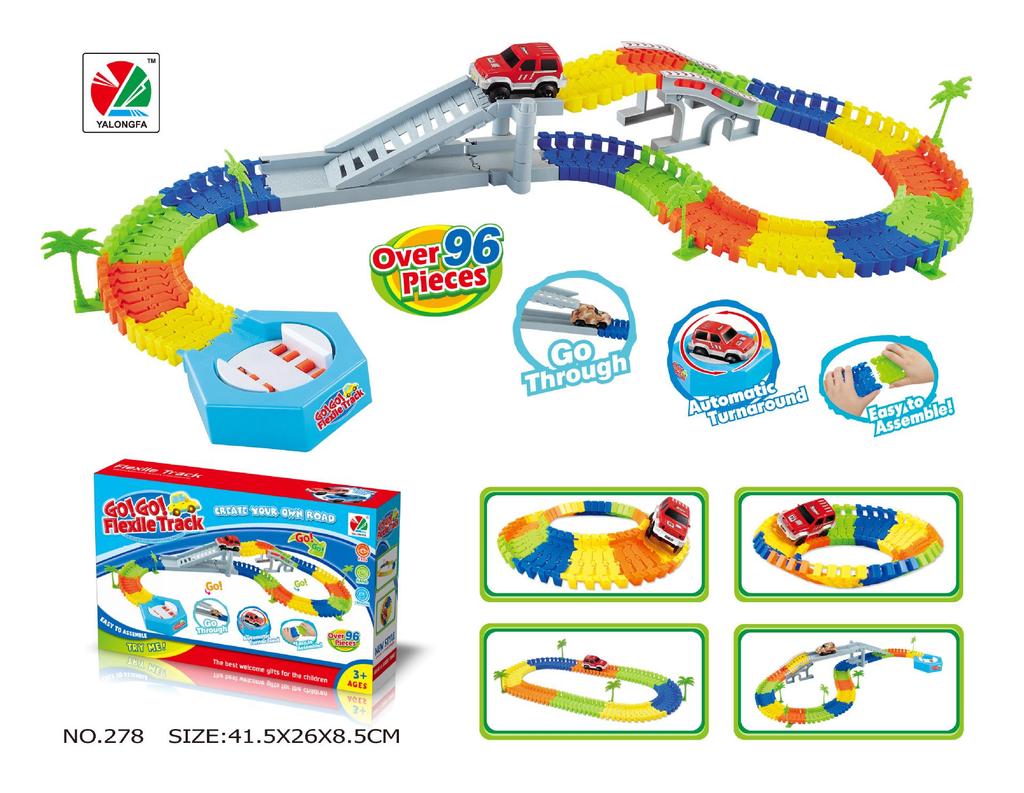 Children's DIY Electric Racing Car & LED Train Educational Toy Set