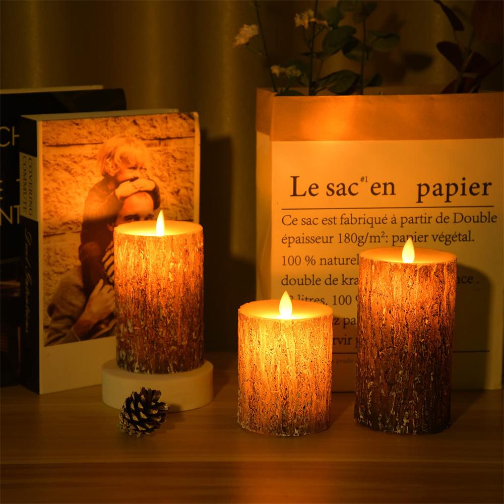3Pcs Flickering Flameless Candles Battery Operated Candles LED Candles with Remote Timer for Home/Wedding/Birthday/Holiday Decor