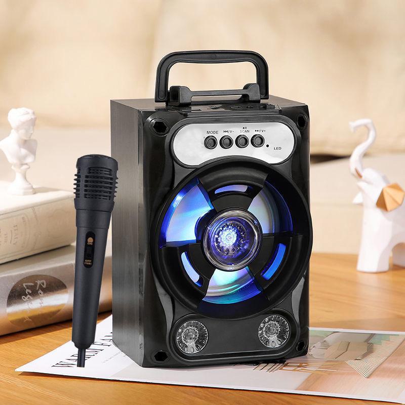 Динамик Bluetooth для караоке Square Dance — портативный, для использования на открытом воздухе, высококачественный звук, поддержка карт и USB, сабвуфер.