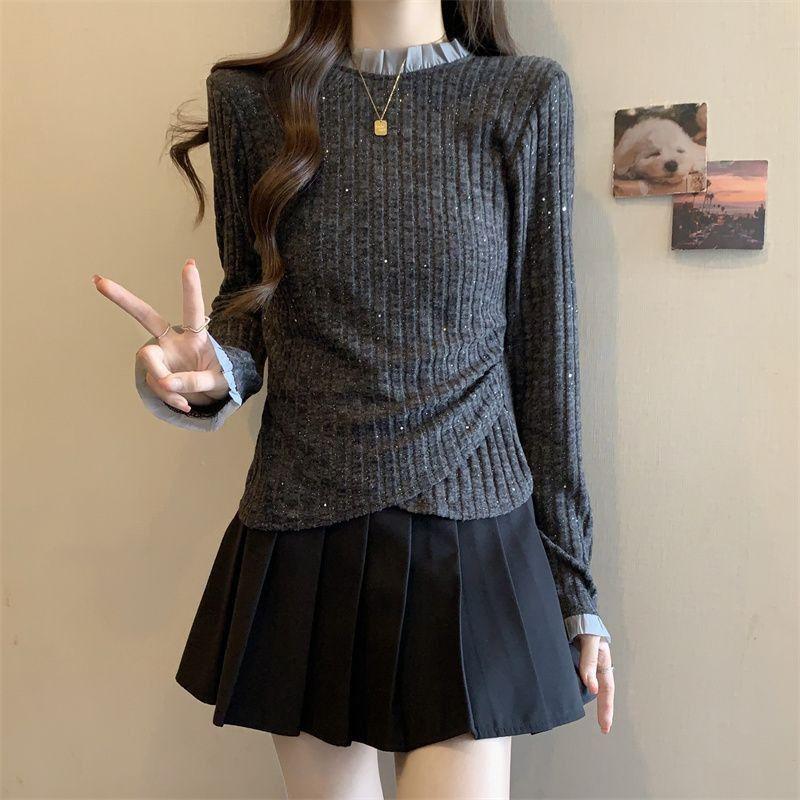 Женский облегающий трикотаж в корейском стиле 2025: Универсальный облегающий топ для весны и осени