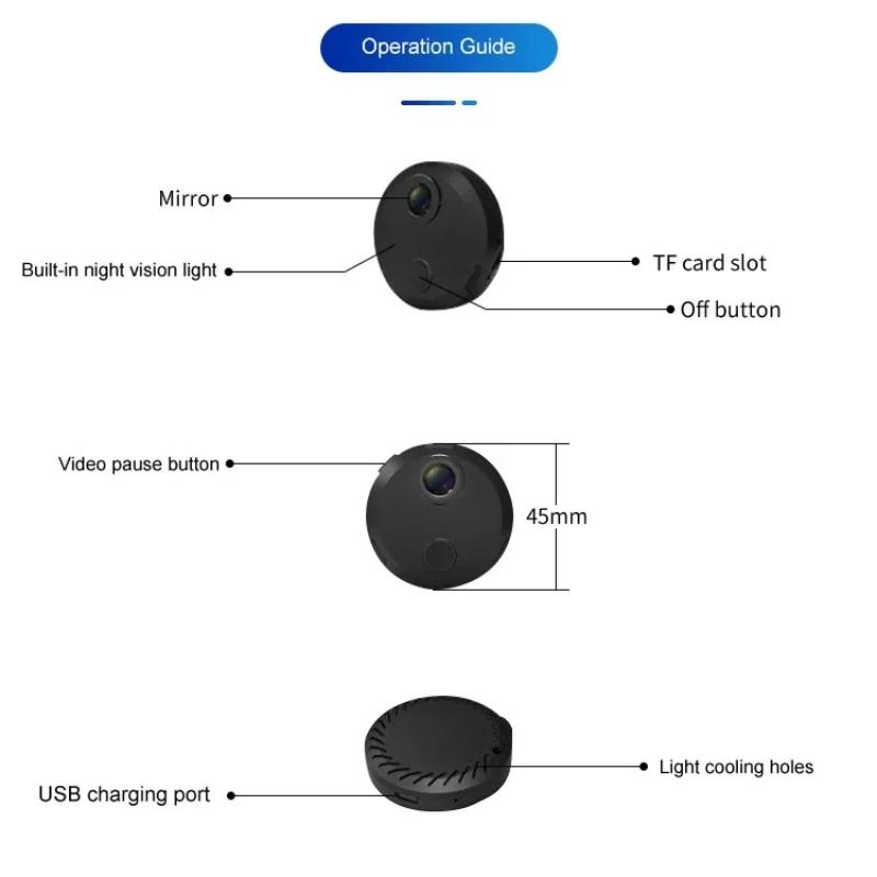 Камера HD 1080P, Беспроводная WiFi камера видеонаблюдения, Функция ночного видения, Дистанционное управление, Видеорегистратор для умного дома