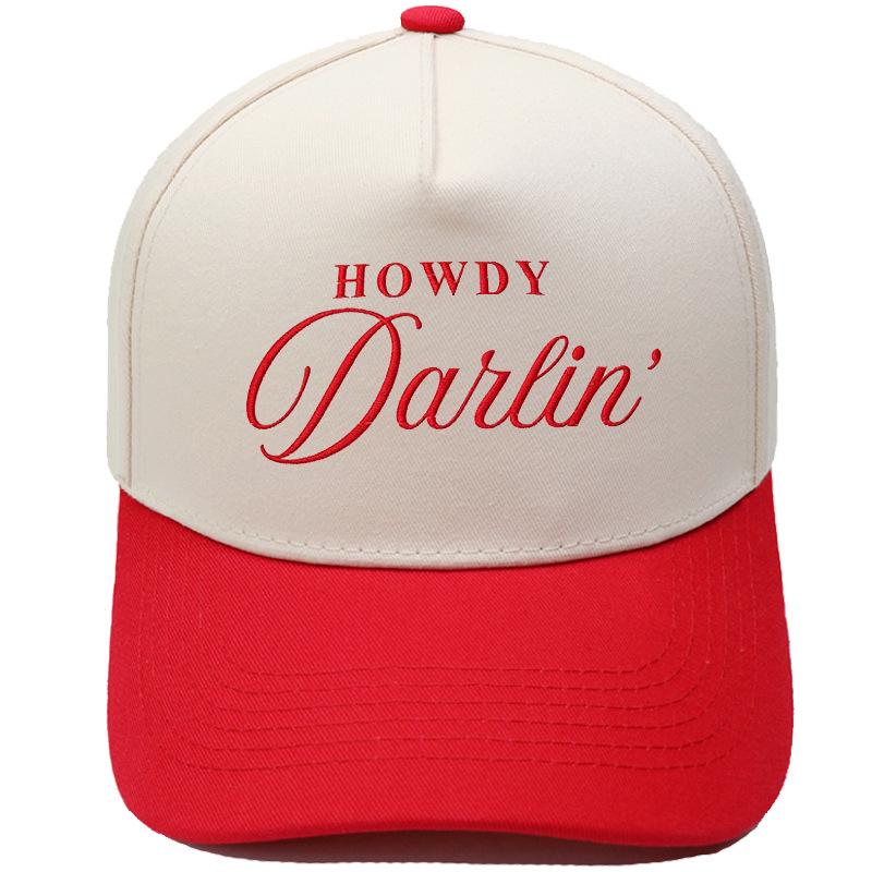 Howdy Darlin 'Embroidered Truck Driver Hat Fun Color Matching Baseball Cap Outdoor Shade Dad Hat
