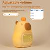 Capybara Alarm Clock with Night Light Dimmable Snooze Function Rechargeable Silicone Lamp