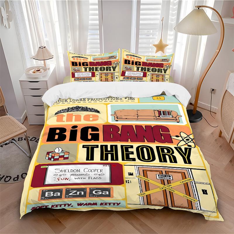 3pcs Big Bang Theory Duvet Cover Set, 1 Duvet Cover + 2 Pillowcases (No Insert), High-Definition Print, Home & Dorm Set yy251208032