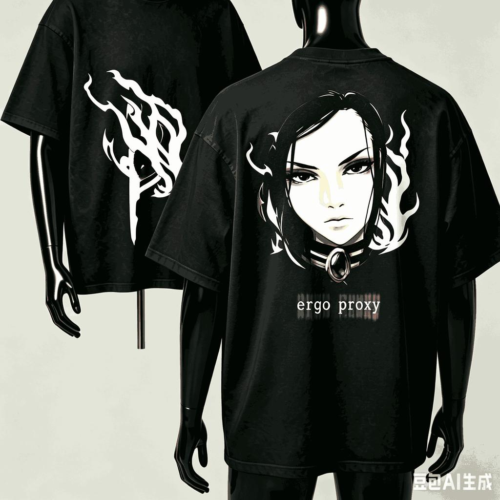 Футболка для любителей аниме Ergo Proxy Harajuku Хлопок Новая модель Уличный стиль Ретро Оверсайз Унисекс Cla