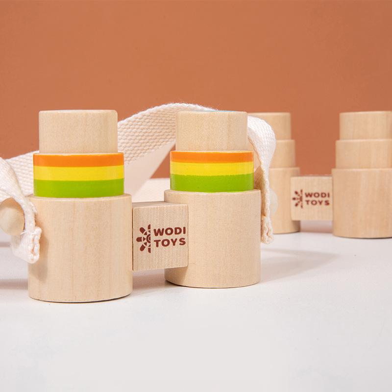 Kids' Wooden Binoculars: Mini Magnifier for Outdoor Exploration and Learning