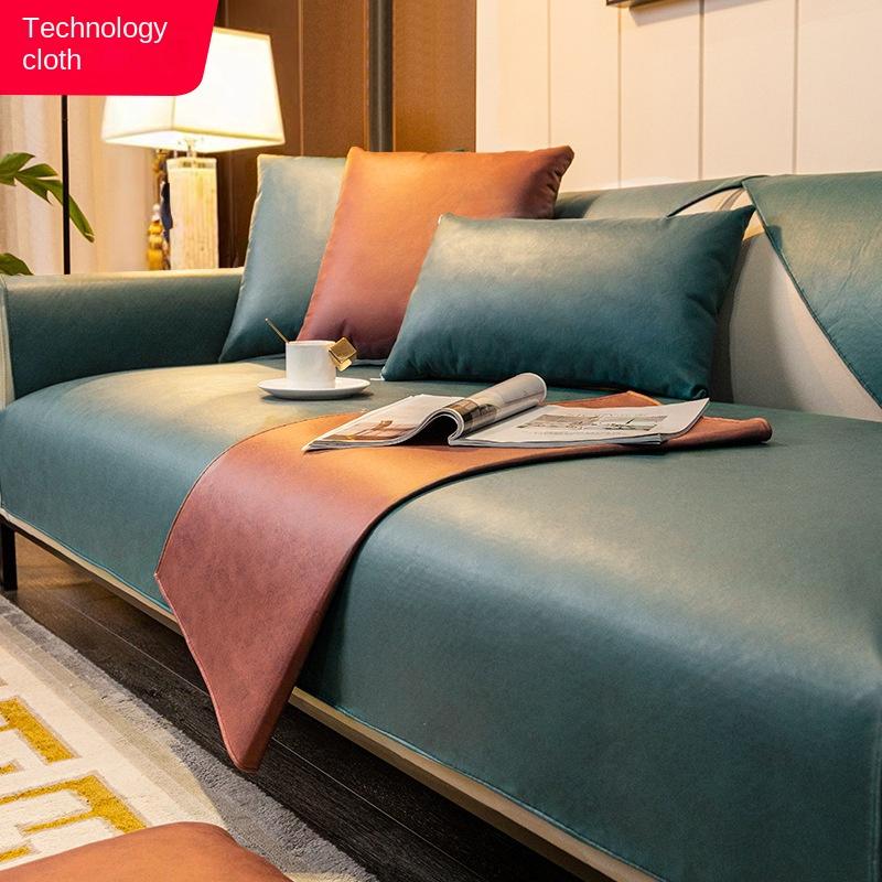 Кожаная антипригарная меховая подушка для дивана, универсальный водонепроницаемый и устойчивый к кошачьим царапинам чехол для дивана из технической ткани для всех сезонов