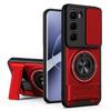 For Infinix Hot 60 Pro+ 4G Magnetic Case Ring Holder Foldable Kickstand TPU PC Phone Cover with Camera Lens Slider