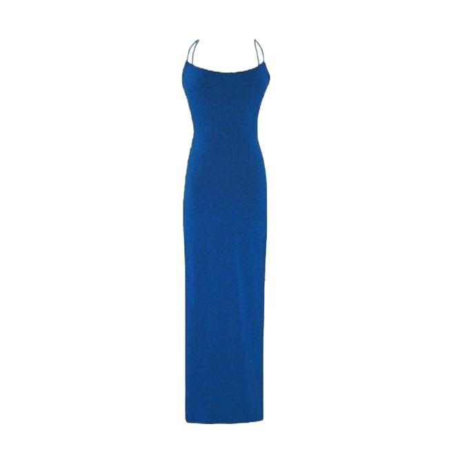 Autumn new European and American versatile slim-fitting dress sexy halter split fork medium and long hip-wrapped suspender long dress women