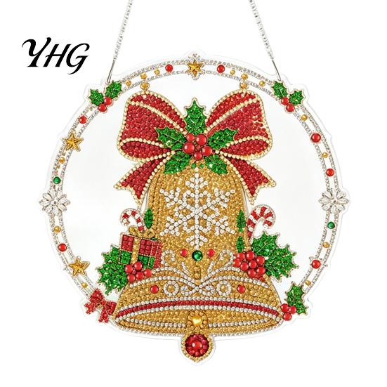Acrylic Rhinestone Painting Set Christmas Suncatcher Kit, DIY Faux Pearl Art Ornament Craft Crafts for Adults Beginner, Xmas Handmade Ornaments