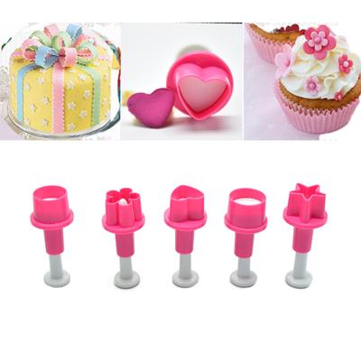 Ручной пресс для печенья, штампы, пластиковые формочки для печенья, декоративная пуговица, круглая форма в виде пятиугольника в форме сердца для выпечки