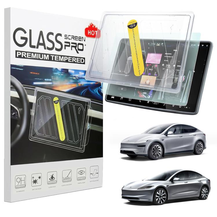 Easy Install Box Dust-Free Anti-Fingerprint HD Tempered Glass Navigator Screen Film For Tesla Model 3 Refresh