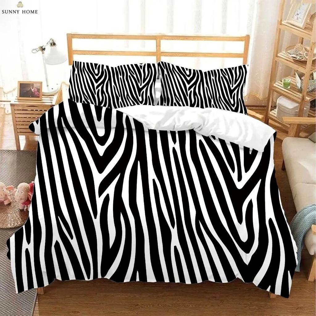 Животная текстура Леопард 3D-печать Пододеяльник Постельное белье Полиэстер Машинная стирка Пододеяльник Наволочка Набор из трех предметов