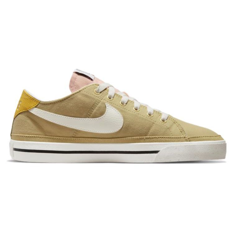 Nike Мужские кроссовки Court Legacy Canvas Next Nature Wheat Grass Sail, коричневые, ярко-зеленые, черные DV0516-700