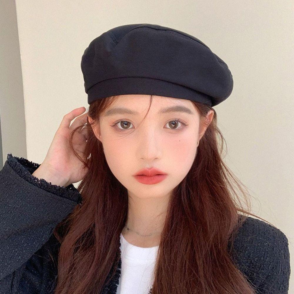 Однотонная кепка художника хлопковая шляпа модные береты для девочек