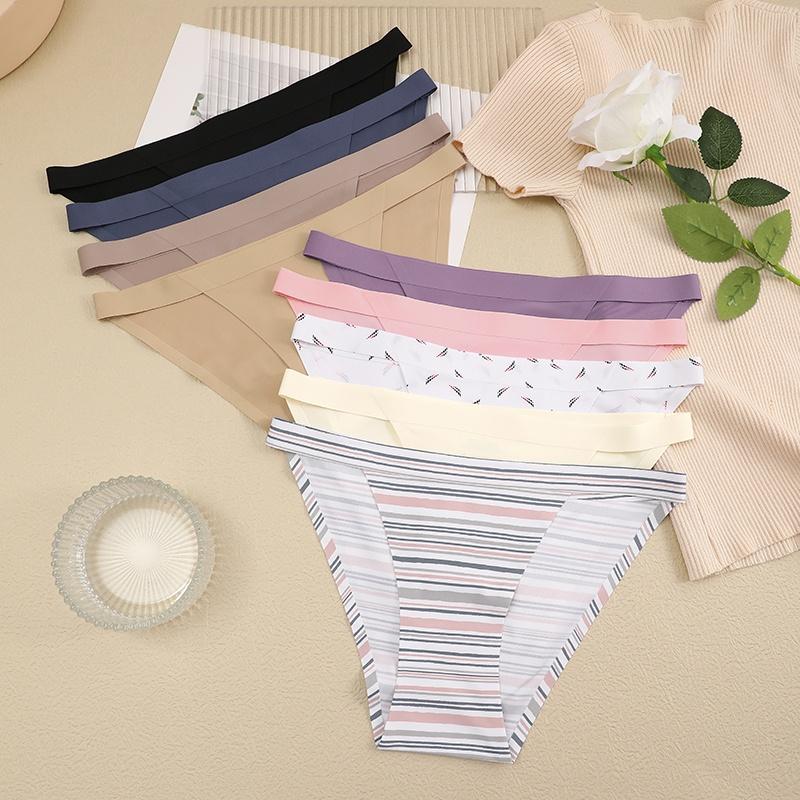 Бесшовные трусики для женщин, 3 шт./компл., хлопковые женские трусы с резинкой, большие размеры, нижнее белье бикини, нижнее белье