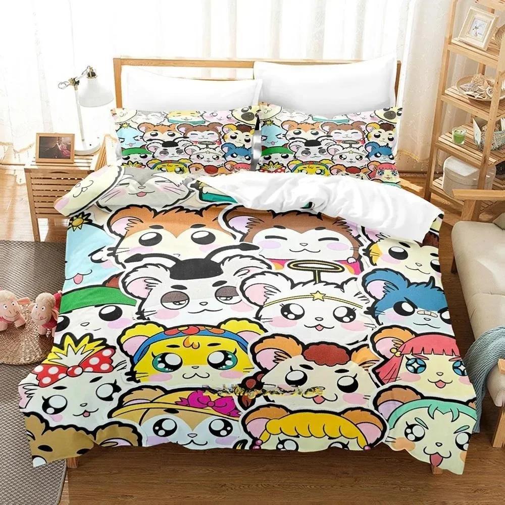 3D Печатный Мультяшный Животный Hamtaro Комплект Постельного Белья Односпальный Полуторный Полный Queen King Размер Комплект Постельного Белья Взрослый Детский Спальня Пододеяльник Комплекты
