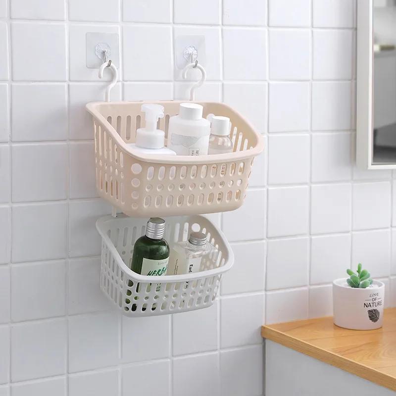 Подвесная корзина для хранения вещей Подвесная корзина для ванной Пластиковая корзина для хранения вещей Туалет Настенный пластиковый держатель для хранения вещей