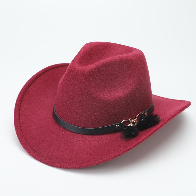 eBay jazz hat autumn and winter British retro top hat women's trendy women's woolen western cowboy hat