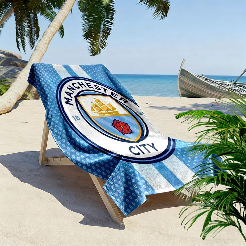 Manchester City F.C Print Beach Towel, Large Soft Quick Dry Towel for Beach Camping Swimming