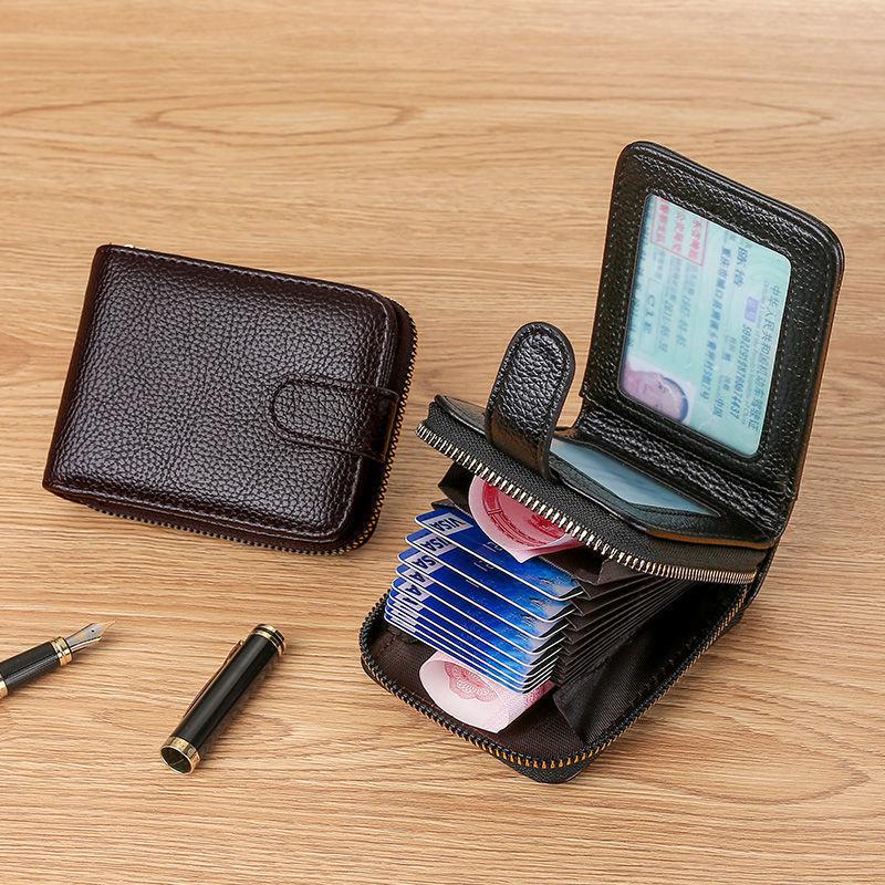 Unisex Anti-Cut, Anti-Theft Card Holder: Large Capacity with Multiple Card Slots for Couples, Solid Color Design for Cards and IDs.