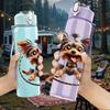 1PC Yorkshire Terrier Hoop Action Portrait 750ml Color Plastic Sports Water Bottle Leakproof Flip Straw Lid Suitable for Sports Office Home Use