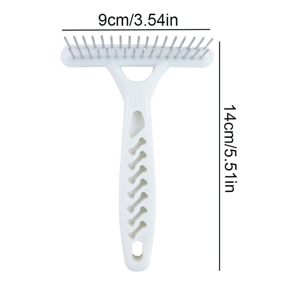 Stainless Steel Dog Rake Comb Double Row Dog Hair Fur Shedding Remove Dog Comb Brush Grooming