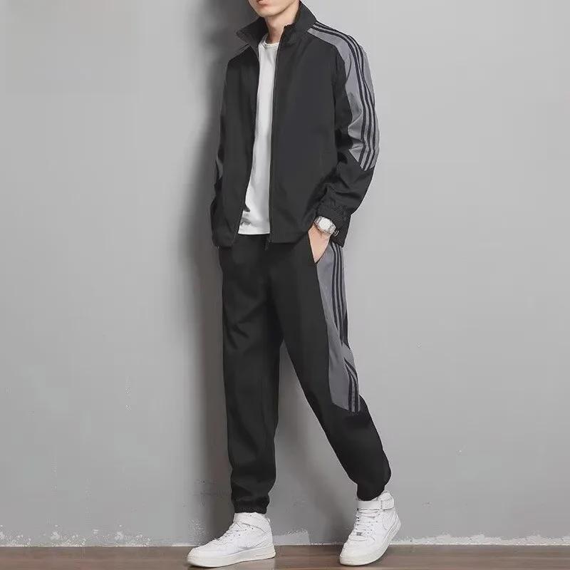 Men's and Women's Spring/Autumn Sports Suits: Versatile, Breathable, Couple's Jackets, Two-Piece Set, Youth Style, Large Sizes