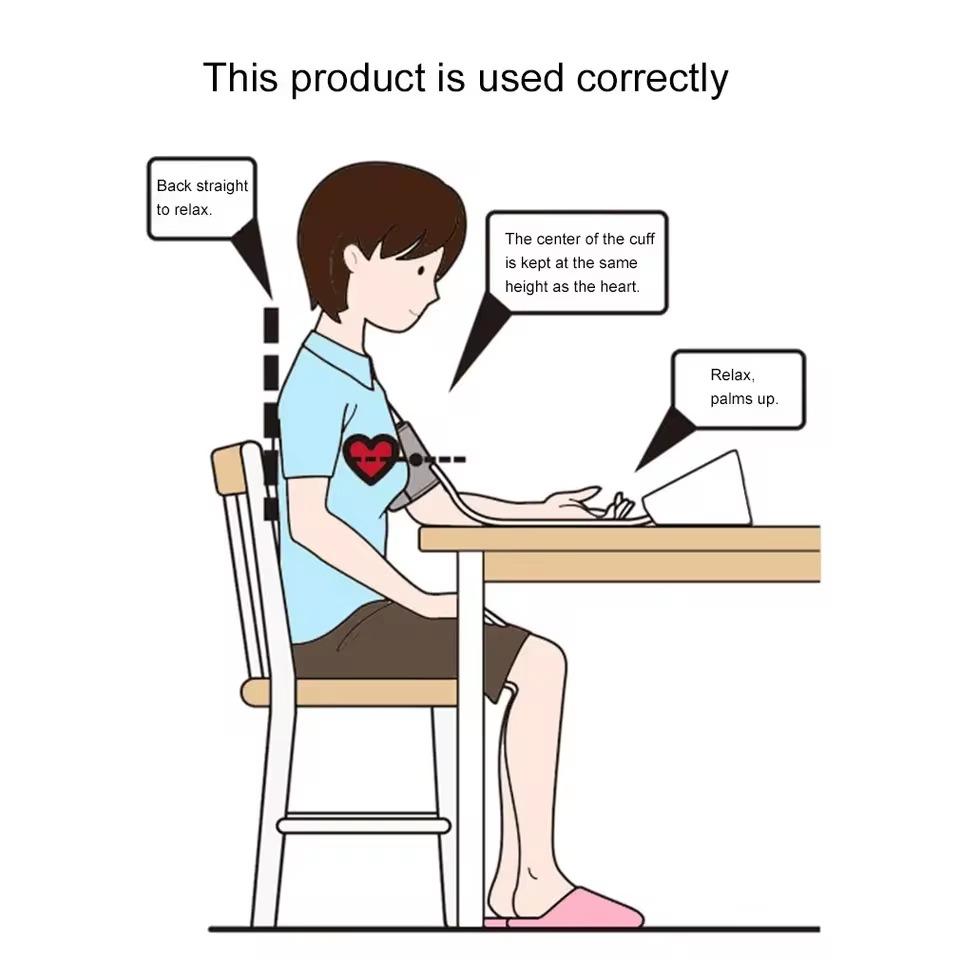 Электрический тонометр для измерения артериального давления на руку Цифровой измеритель частоты сердечных сокращений Подсветка Автоматический домашний измеритель артериального давления