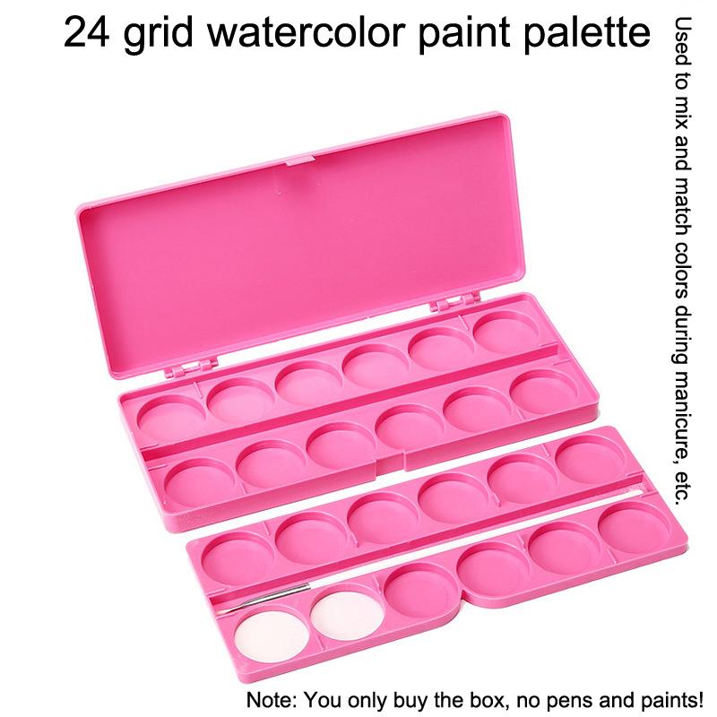 24 ячейки Пустой кейс-палитра для нейл-арта Двухслойный Черный Розовый Белый Маникюрный поднос для рисования Держатель Инструменты для ногтей