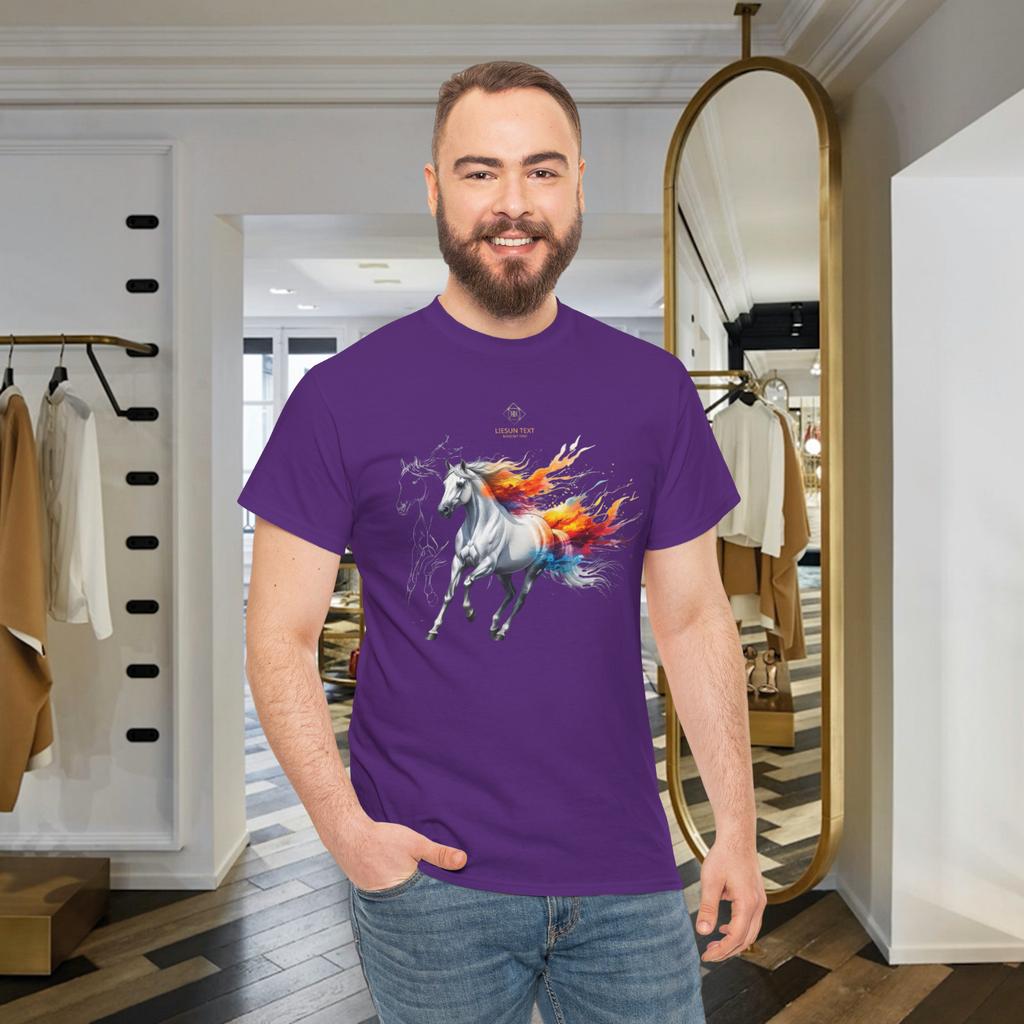 Magical Unicorn Fire Horse T-Shirt Fantasy Art Graphic Tee Unisex
