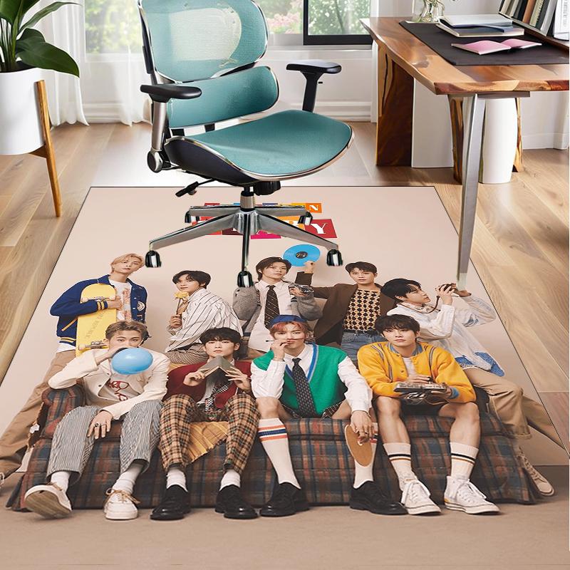 Kpop music Office Rug Chair Mat, Game Carpet, Suitable for Front Door, Bedroom, Living Room, Desk, Holiday Gift