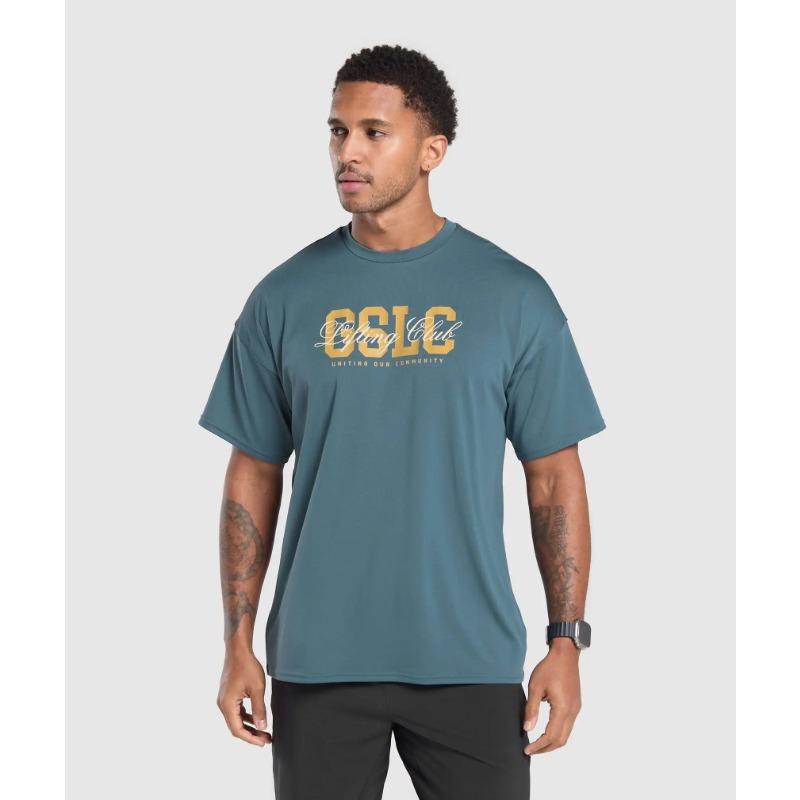 Мужская быстросохнущая фитнес-полиэстеровая футболка Топ Одежда Акула Удобная Дышащая Спортивная Фитнес-одежда Футболки Мужские