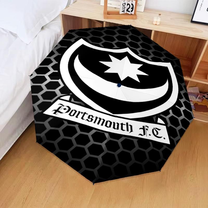 1PC Ports Fc Crest Printed Umbrella Folding umbrella, automatic umbrella 8-Frame for Travel, camping Fan gifts Christmas Gifts