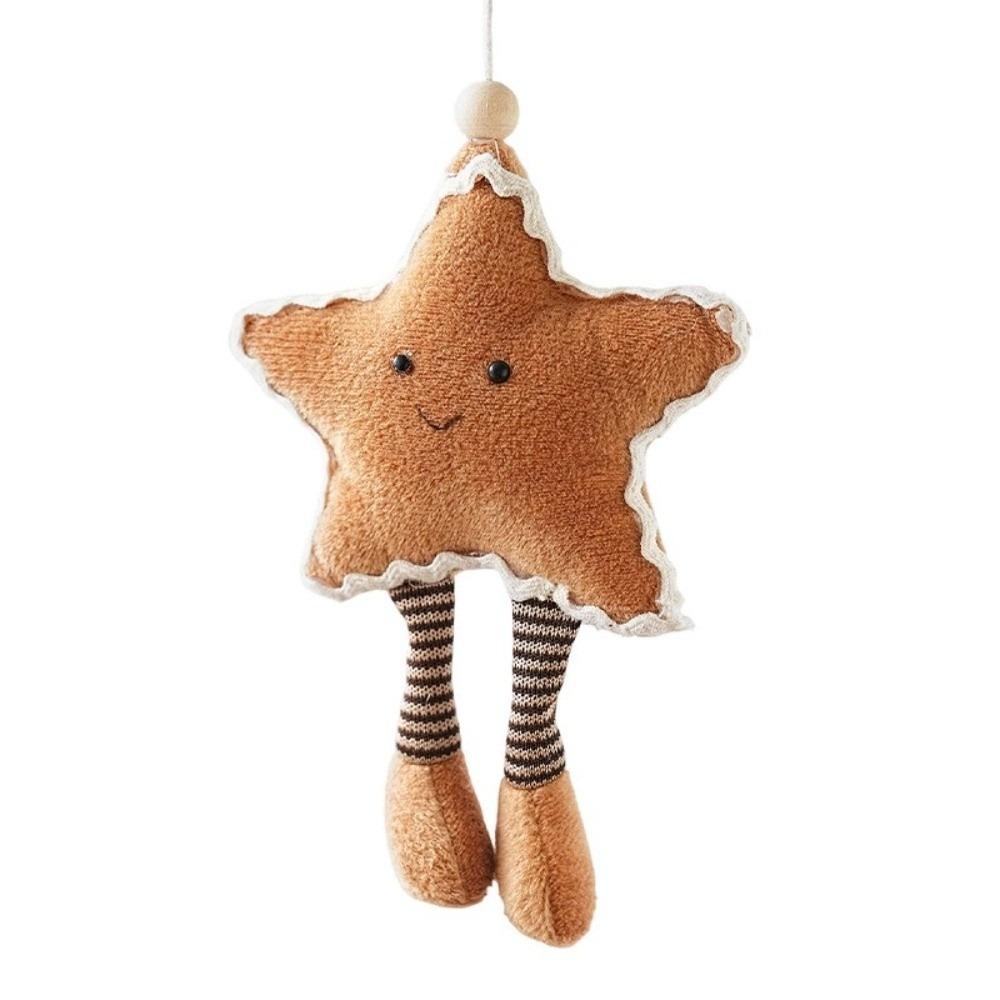 Soft Stuffed Fabric Christmas Hanging Ornament Doll Shape Multi Shape Christmas Tree Decoration Hanging Cord