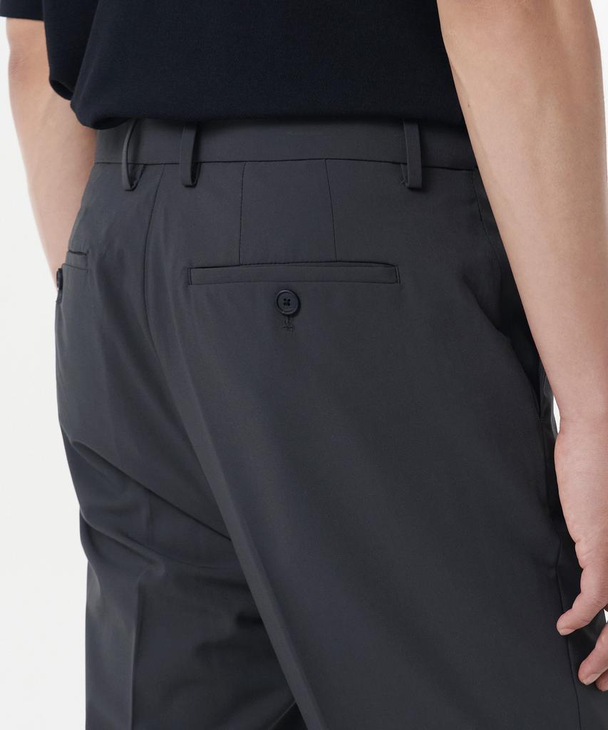 MUSINSA STANDARD [Cooltandard] Relaxed Tapered Hidden Banding Crop Slacks [Iron Gray]