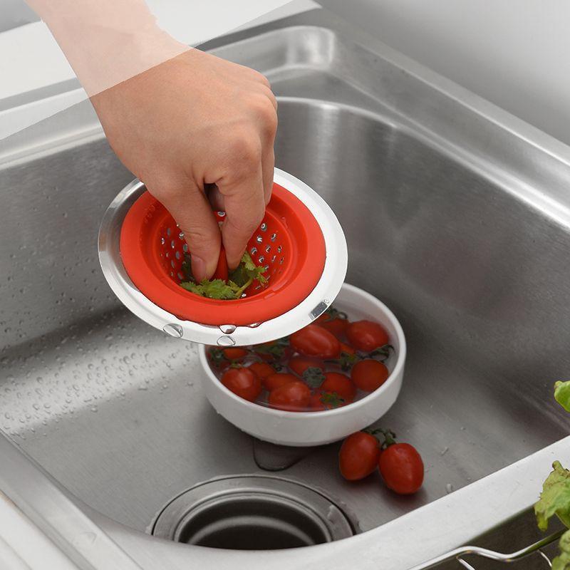 Kitchen Silicone Sink Strainer Drainer Anti Blocking Food Waste  Bathroom Floor Plug Sewer Hair Filter Catcher Stopper Tool