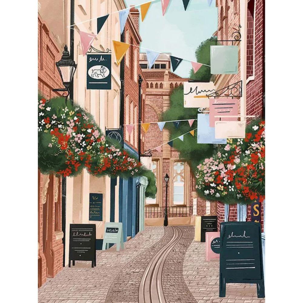 Алмазная живопись Полный дрель Городской пейзаж Круглая алмазная живопись Ручная работа Искусство Мандала Diy Алмазная мозаика Картина Украшение дома