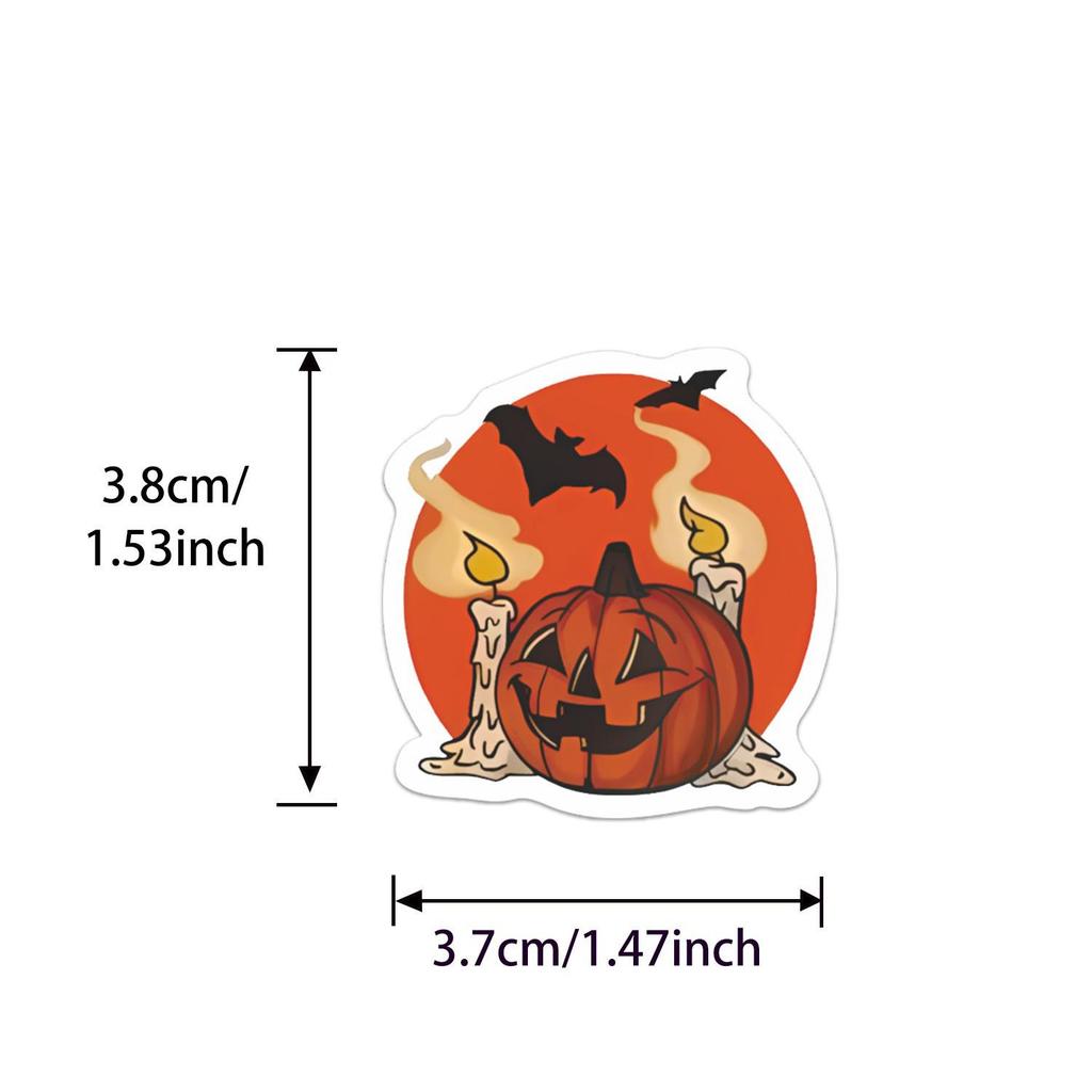 Halloween Pumpkin Ghost Cartoon Stickers - 50 Waterproof Sheets for Children's Journals and Luggage