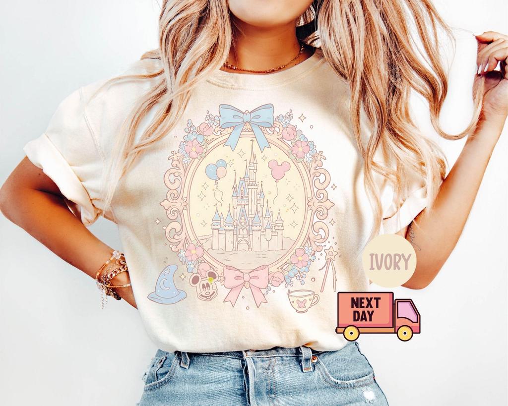 2026 Summer Disney Magical Kingdom Graphic Tshirt Men Women Fashion Cotton Quality Casual Loose Short Sleeve Classic Unisex