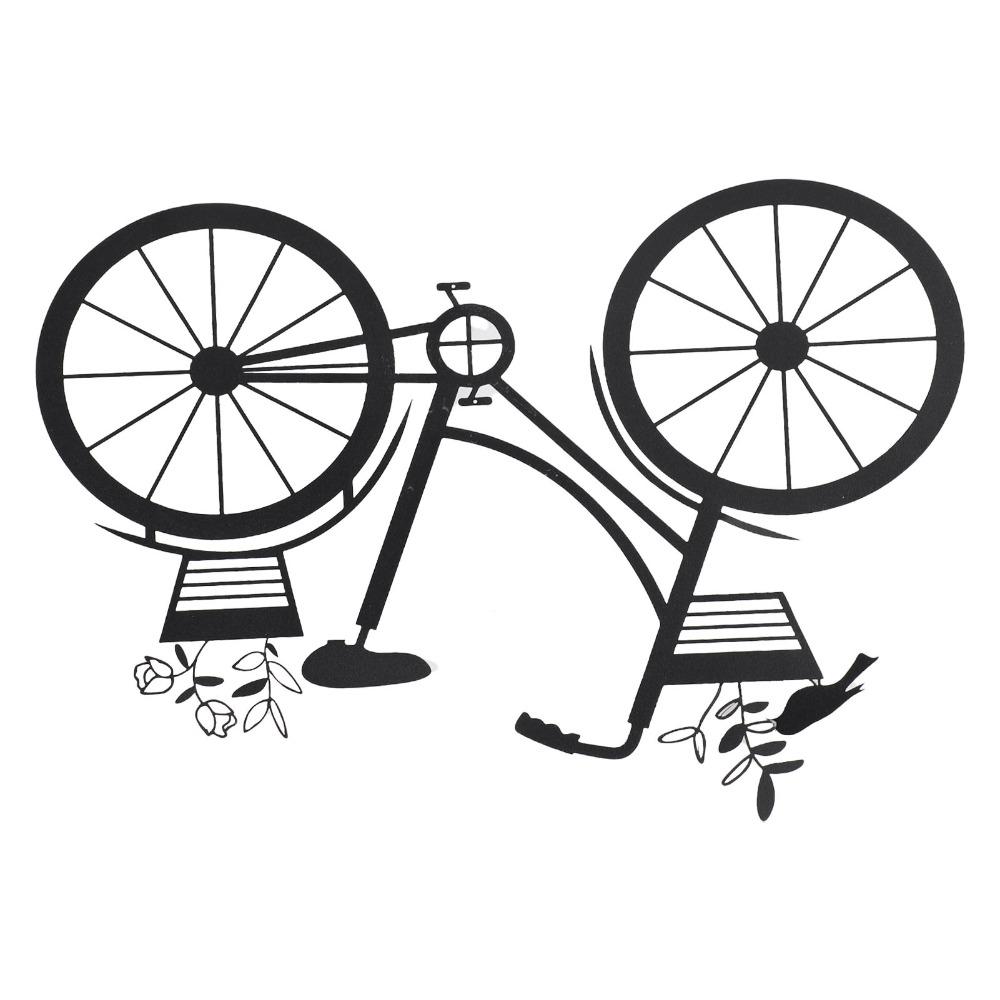 Outdoor Wall Art Iron Bike Wall Decor 11.81 X 8.15in Bike Metal Wall Art Black Powder Coated Bicycle Shape Decor Office
