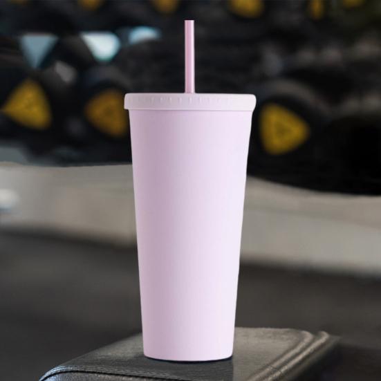 Стакан для кофе емкостью 720 мл с крышкой и соломинкой, вакуумная дорожная кофейная кружка с двойными стенками и широким горлышком