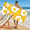Sunny fried egg vibes Print beach towel, quick drying, suitable for travel, outdoor sports, jogging, the beach and swimming, gift