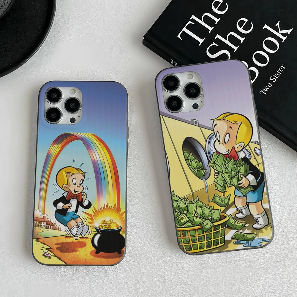 Мультяшный Ричи Рич Для IPhone 15 16 17 14 13 12 11 Pro Max 16E 16 Plus 17 Air Гофрированный Ударопрочный Чехол для Телефона
